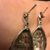 Vintage Sterling Silver Marcasite Drop Post Earrings stud#122