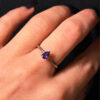 Silver ring with amethyst, size M 1/2, #122