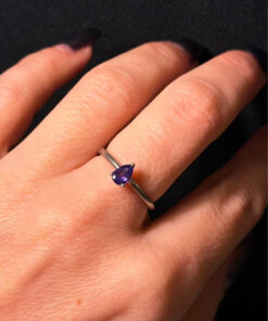 Silver ring with amethyst, size M 1/2, #122