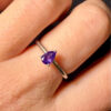 Silver ring with amethyst, size M 1/2, #122