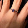 Silver ring with amethyst, size M 1/2, #122