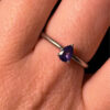 Silver ring with amethyst, size M 1/2, #122