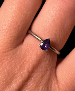 Silver ring with amethyst, size M 1/2