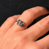 silver 925 gold-plated butterfly ring with blue topaz, size k 1/2 #122