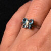 silver 925 gold-plated butterfly ring with blue topaz, size k 1/2 #122