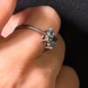 silver 925 gold-plated butterfly ring with blue topaz, size k 1/2 #122