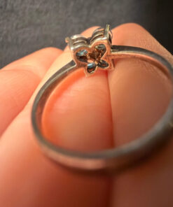 silver 925 gold-plated butterfly ring with blue topaz, size k 1/2