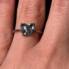 silver 925 gold-plated butterfly ring with blue topaz, size k 1/2 #122