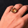 Art Deco Tested Sterling Silver Tested Citrine Solitaire Ring -UK Size K#122
