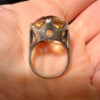Art Deco Tested Sterling Silver Tested Citrine Solitaire Ring -UK Size K#122