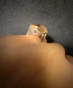 Art Deco Tested Sterling Silver Tested Citrine Solitaire Ring -UK Size K