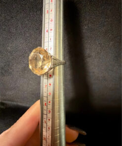 Art Deco Tested Sterling Silver Tested Citrine Solitaire Ring -UK Size K