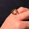 Art Deco Tested Sterling Silver Tested Citrine Solitaire Ring -UK Size K#122