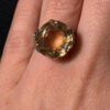 Art Deco Tested Sterling Silver Tested Citrine Solitaire Ring -UK Size K#122