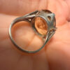 Art Deco Tested Sterling Silver Tested Citrine Solitaire Ring -UK Size K#122