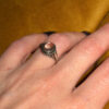 Size L1/2 silver vintage ring with an unknown transparent stone #121