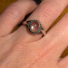 Size L1/2 silver vintage ring with an unknown transparent stone #121