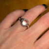 Size L1/2 silver vintage ring with an unknown transparent stone #121