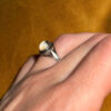 Size L1/2 silver vintage ring with an unknown transparent stone #121