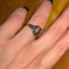 Size L1/2 silver vintage ring with an unknown transparent stone #121
