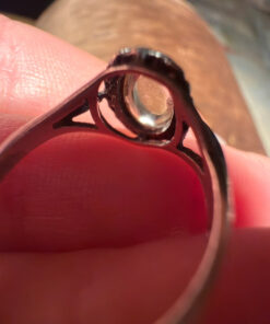 Size L1/2 silver vintage ring with an unknown transparent stone