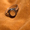 Size L1/2 silver vintage ring with an unknown transparent stone #121