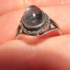 Size L1/2 silver vintage ring with an unknown transparent stone #121