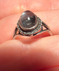 Size L1/2 silver vintage ring with an unknown transparent stone