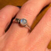 Size M vintage silver ring with moonstone#121