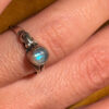 Size M vintage silver ring with moonstone#121