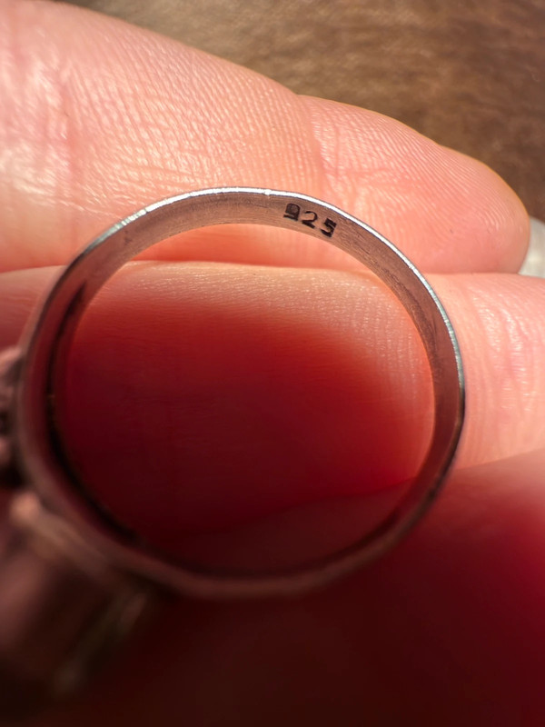 Size M vintage silver ring with moonstone#121