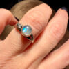 Size M vintage silver ring with moonstone#121