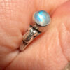 Size M vintage silver ring with moonstone#121