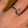 Drop 925 Sterling Silver 6 Diamonds Ring, size L, stamped HDIA #121, with gold plating