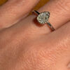 Drop 925 Sterling Silver 6 Diamonds Ring, size L, stamped HDIA #121, with gold plating