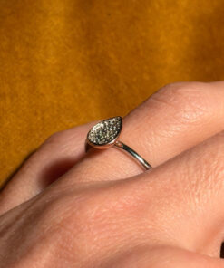 Drop 925 Sterling Silver 6 Diamonds Ring, size L, stamped HDIA #121, with gold plating