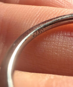 Drop 925 Sterling Silver 6 Diamonds Ring, size L, stamped HDIA #121, with gold plating