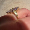 Silver ring with gold plating and amethysts, size O#121