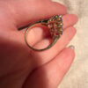 Silver ring with gold plating and amethysts, size O#121