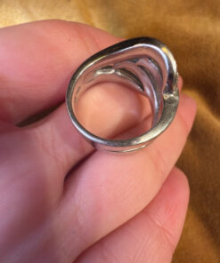 925 Pd Sterling Silver Ruby Paving Ring - UK Size O 8.84g