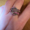 925 Pd Sterling Silver Ruby Paving Ring - UK Size O 8.84g (#16)