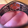 Size Q, vintage 925 sterling silver ring, natural carnelian (#16)