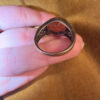Size Q, vintage 925 sterling silver ring, natural carnelian (#16)