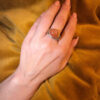 Size Q, vintage 925 sterling silver ring, natural carnelian (#16)