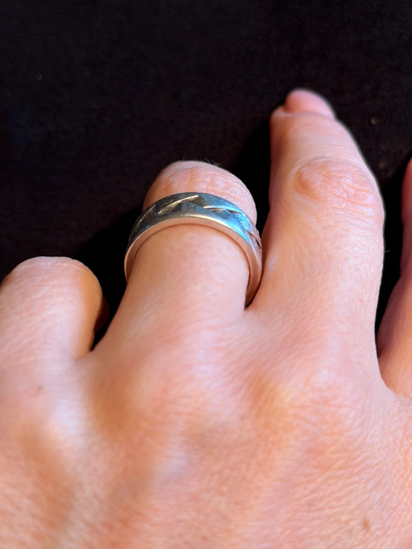 Vintage Sterling silver ring Uk size M Esprit #4