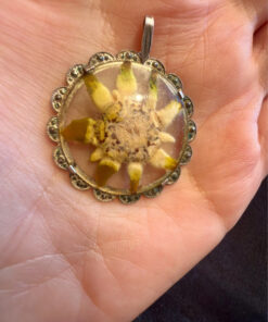 Austrian vintage edelweiss pendant in 800 silver 1930#125