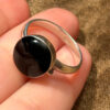 Sterling silver ring with black stone Uk size R#124