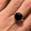 Sterling silver ring with black stone Uk size R#124
