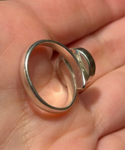 Sterling silver ring with black stone Uk size R