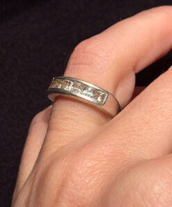 Vintage Fianite Sterling Silver Statement Ring, UK Size L#124